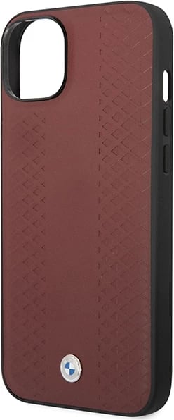 Mbështjellës BMW BMHCP14S22RFGR për iPhone 14 6.1", lëkurë, Diamond Pattern, e kuqe burgundy