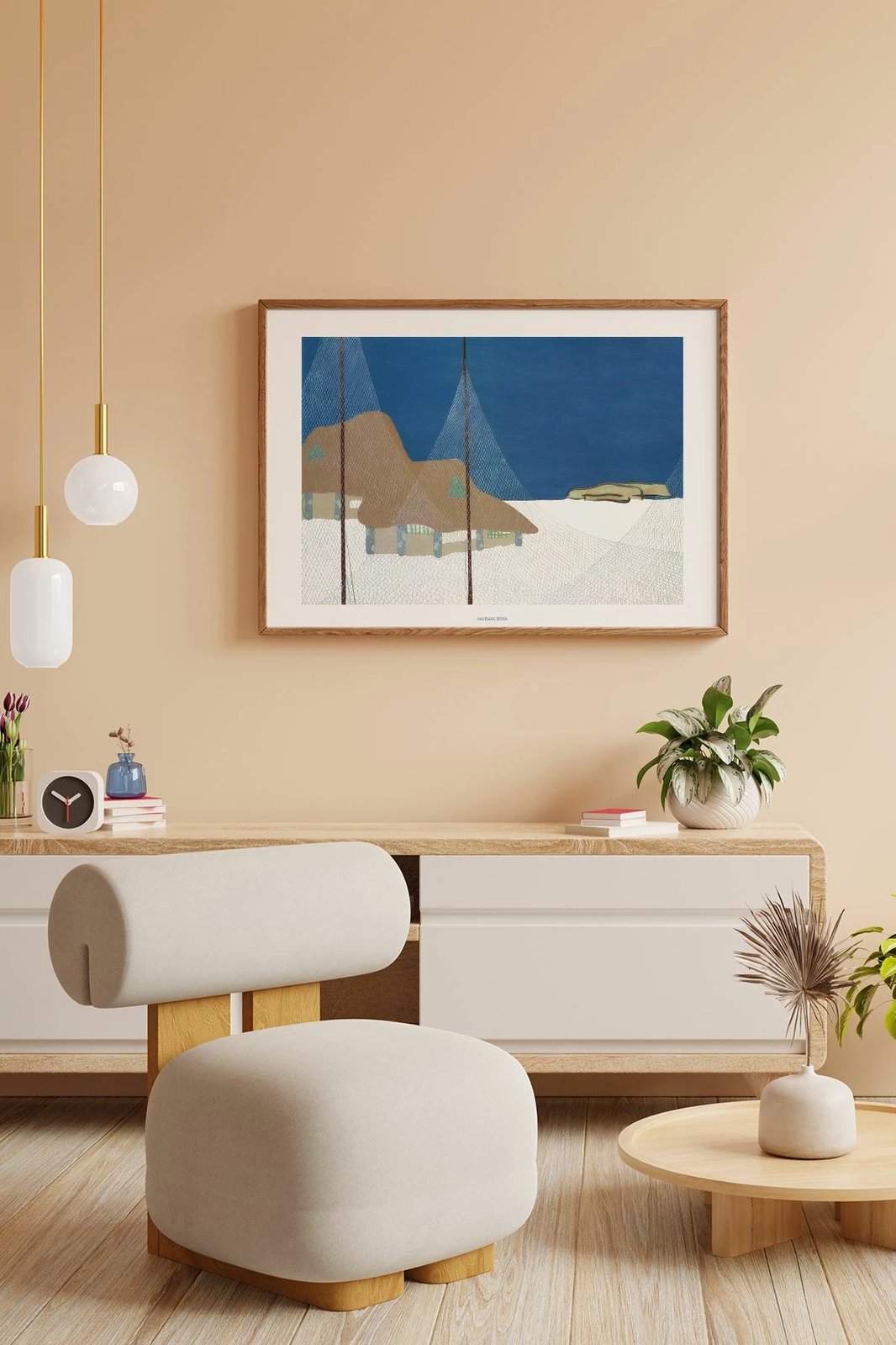 Pikturë dekorative me kornizë, Wallity, Lmnmdlkahve7, shumëngjyrëshe, 33x48cm