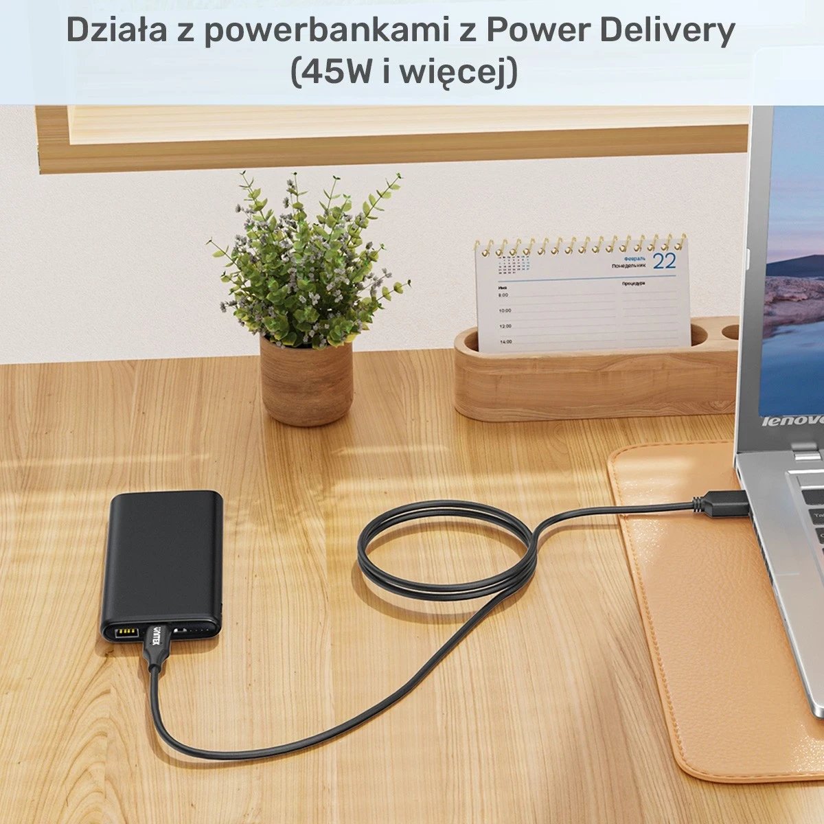 Kabeli i Energjisë për Laptop Unitek 65W USB-C - DC11*4,5mm, i zi