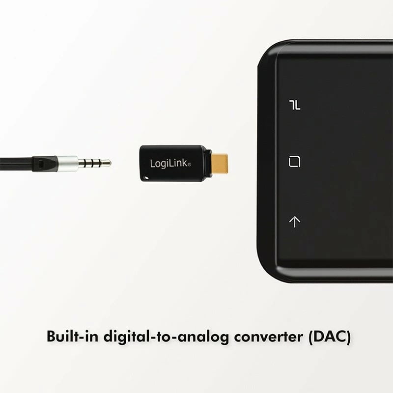 Adapter audio LogiLink UA0356 USB-C në 3.5mm minijack, i zi Adapter audio LogiLink UA0356 USB-C në 3.5mm minijack, i zi