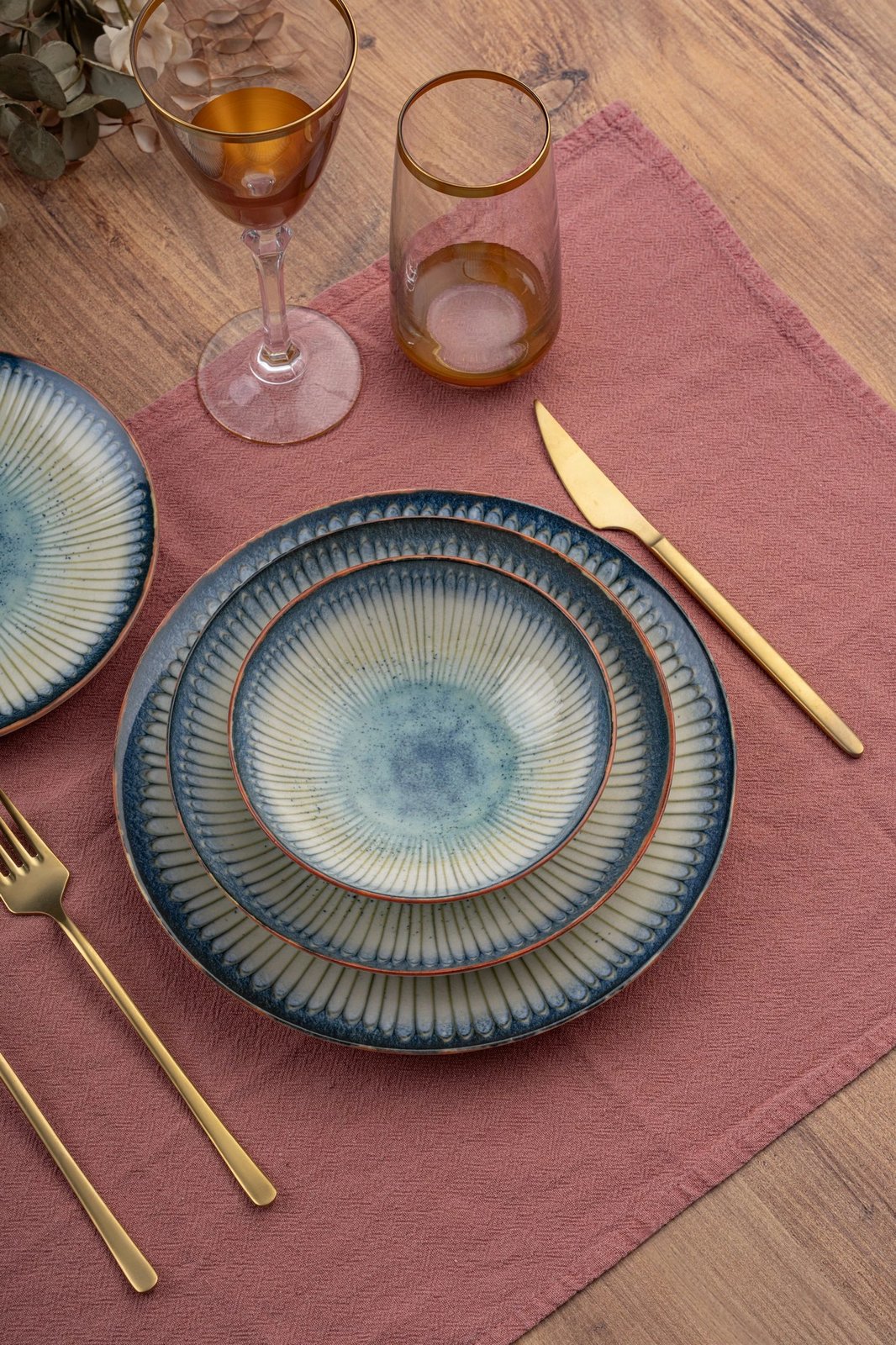 Set enësh për drekë, porcelan, shumëngjyrësh, 24 copë, Hermia, GBSATN24KY4R25015