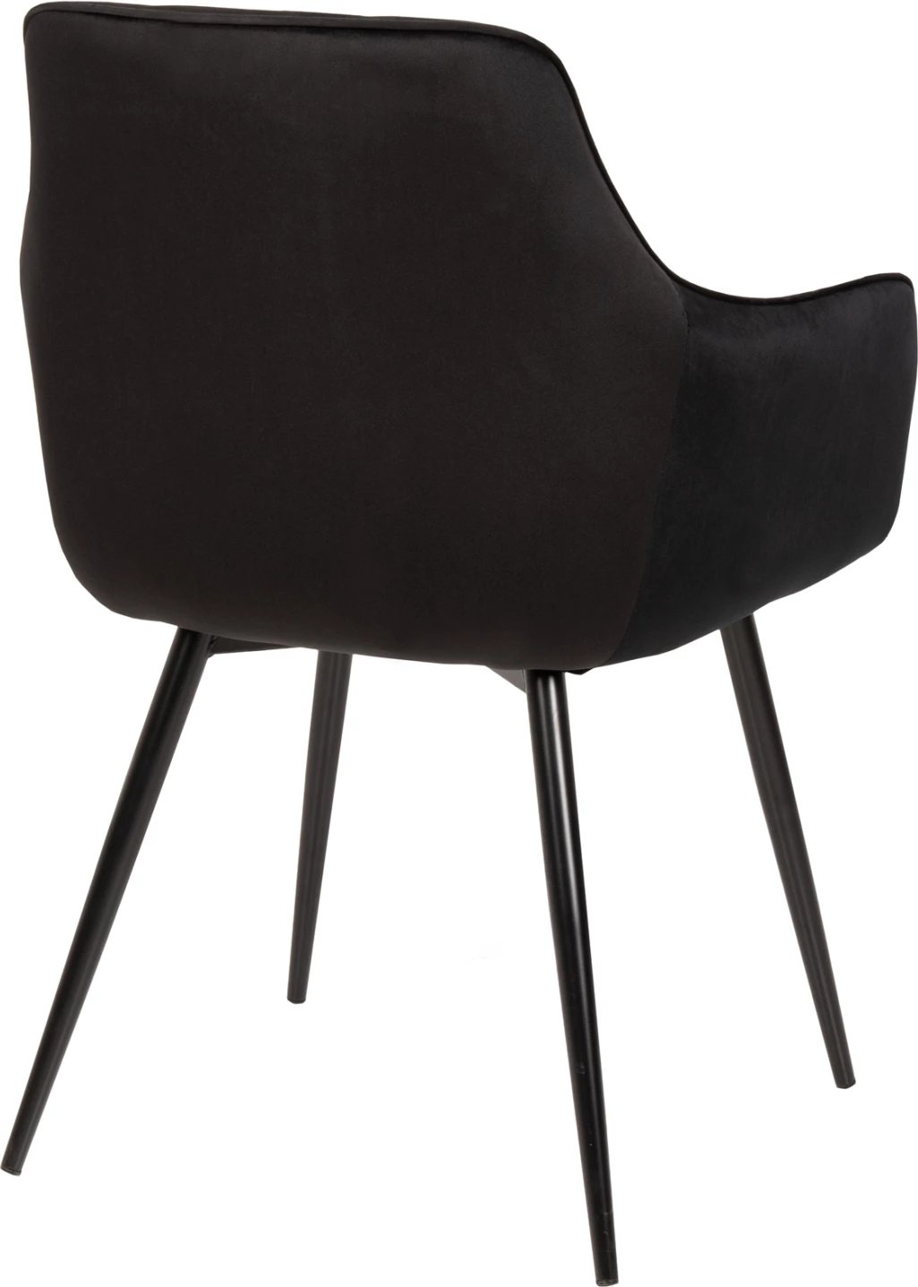 Karrige Latrell, kadife e zezë, këmbë metali të zeza, 55x57x84H cm., set prej 2 copë