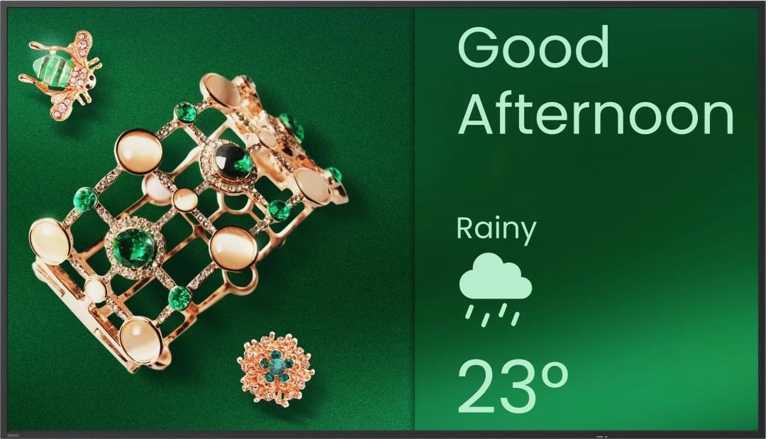 monitor profesional smart signage 55" BenQ ST5504 4K ADS-IPS 16:9 350 nits Android 14 me altoparlantë VESA 400x200, i zi