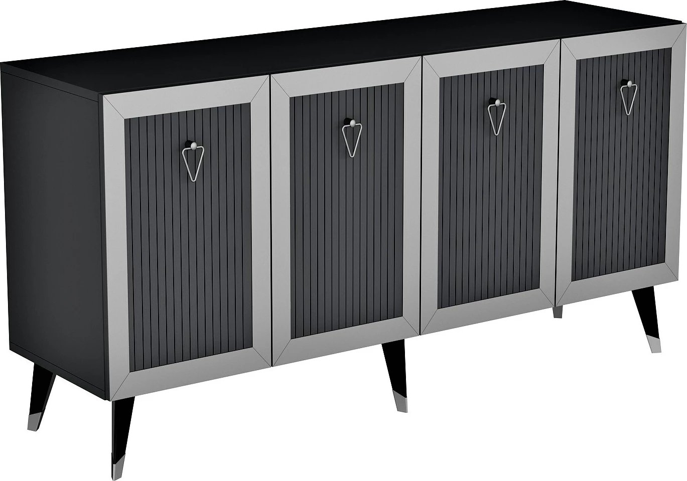 Konsol Skye Decor, ngjyrë antracit, argjendtë