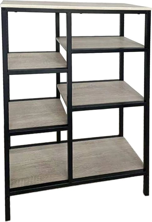 Raft librash File, i shkurtër, sonoma e zezë, 70x30x109 cm