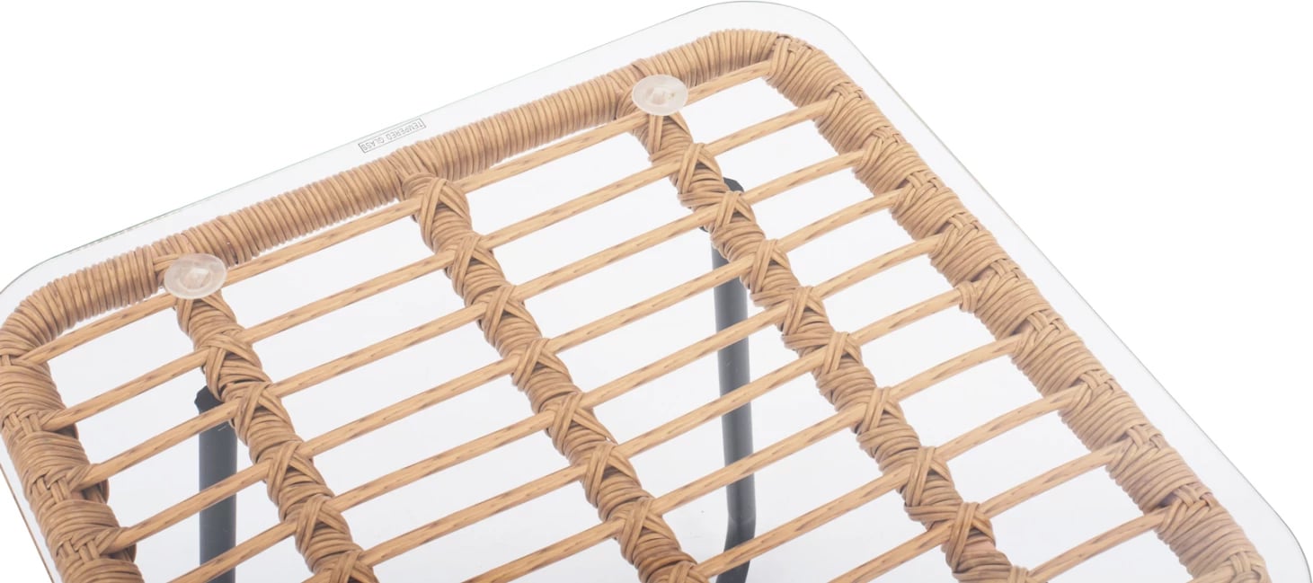 Tavolinë metalike FH5717 me thurje beix 50x50x48.5cm