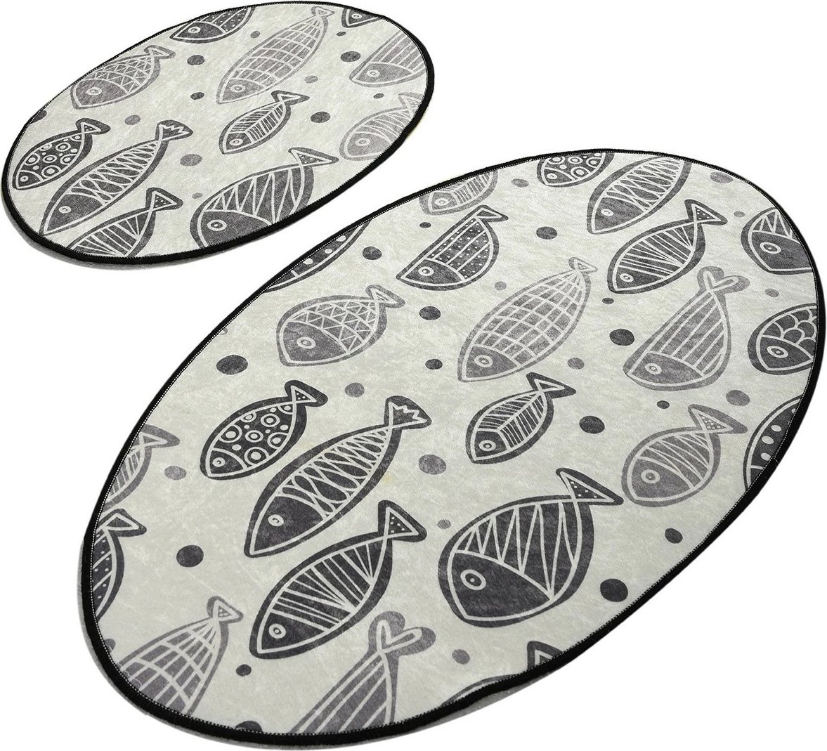 Set tapetash për banjo (2 copë), Mijölnir, peshq, e bardhë