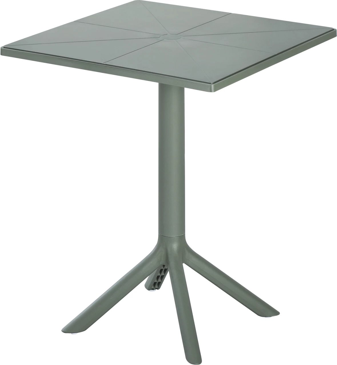 Tavolinë katrore polipropileni TERRIN FH6125.15 ngjyrë ulliri e errët 60,5x60,5x76,5Hcm