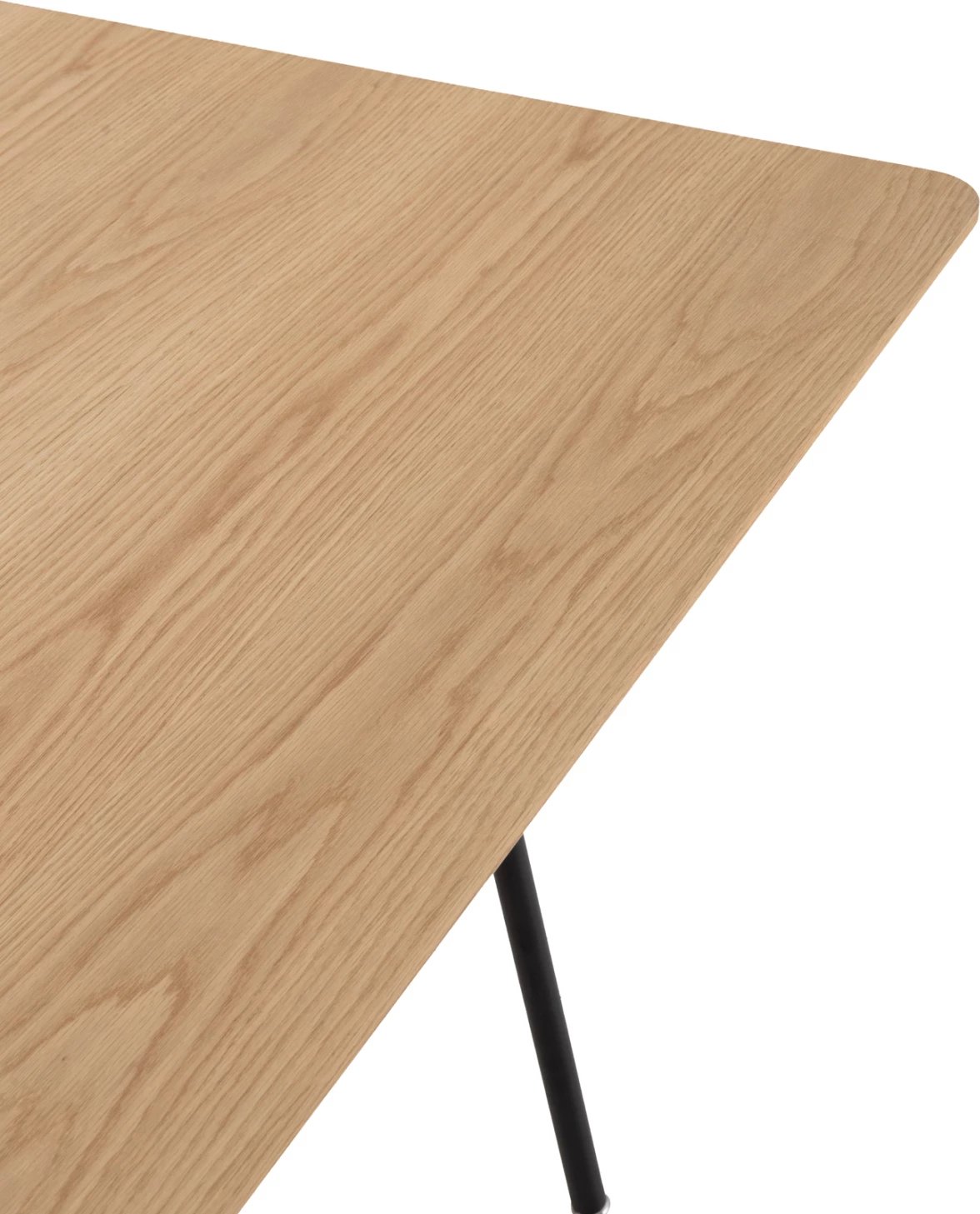 Tavolinë ngrënie katrore, TRENK FH9614.01, MDF me furnir lisi, këmbë metalike të zeza, 120x120x75H cm