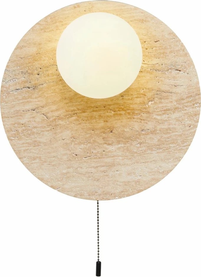 Llambë muri Opviq, Tor-Look-B, travertin, ngjyrë bezhë dhe e bardhë