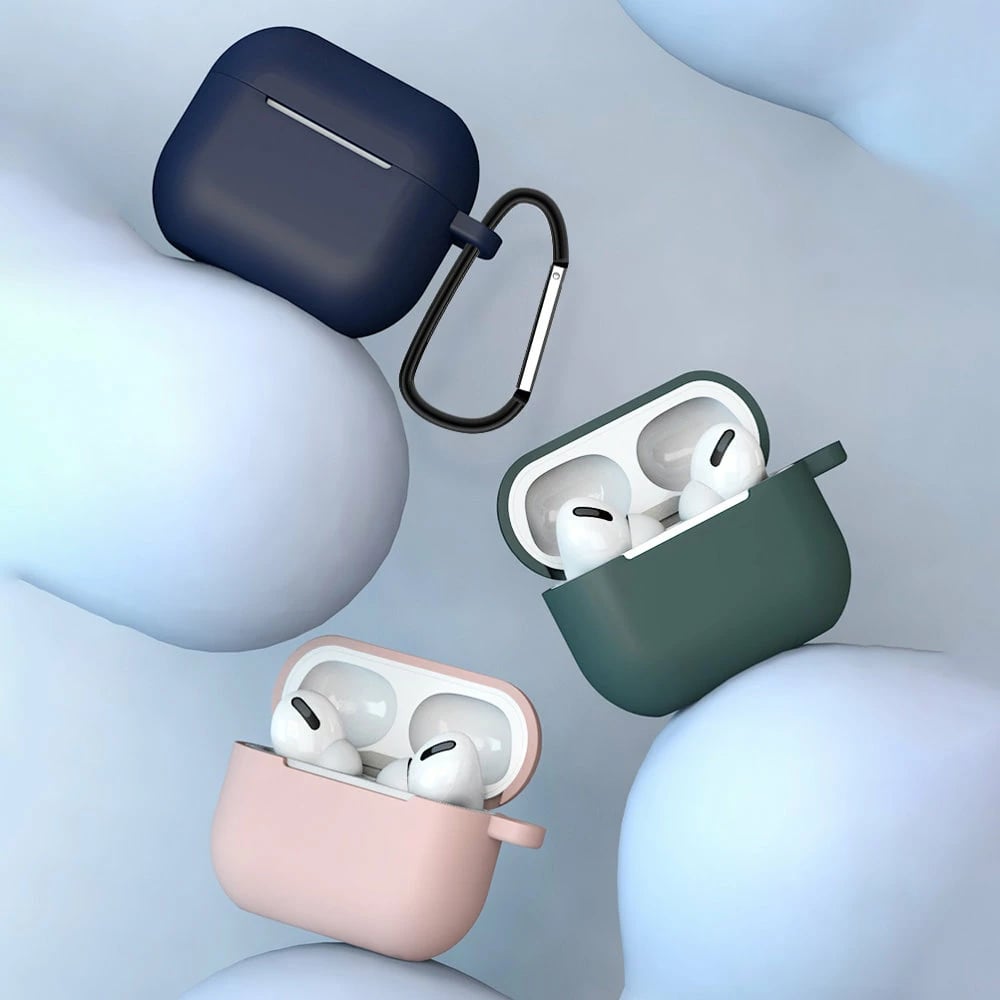 Mbështjellës Hurtel për AirPods 3 me karabiner, silikon, rozë