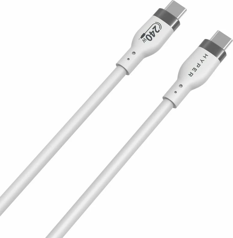 Kabllo USB-C Targus 2M, 240W, silikon, e bardhë