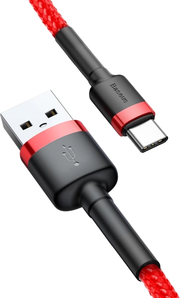 Kabllo Baseus Cafule CATKLF-C09, USB në USB-C, 2m, e kuqe