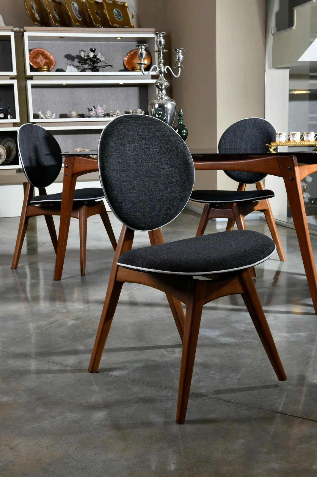 Set karrigesh (2 copë) Hanah Home, Touch v2, ngjyrë arrë dhe antracit