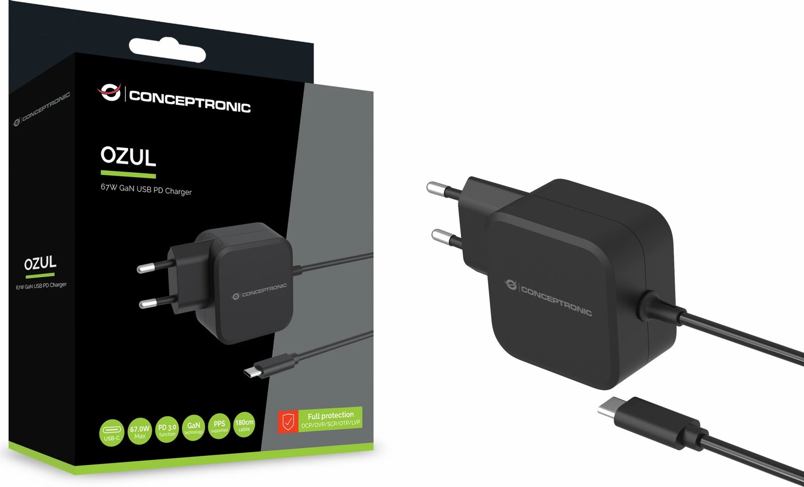 Karikues Conceptronic 1Port GaN USB-C 67W PD3.0/PPS i zi