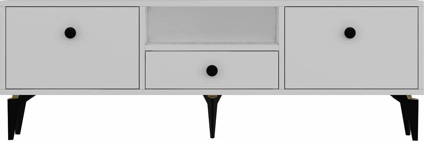 Komodë për TV Skye Decor, 1300-DROP-1, e bardhë, e zezë
