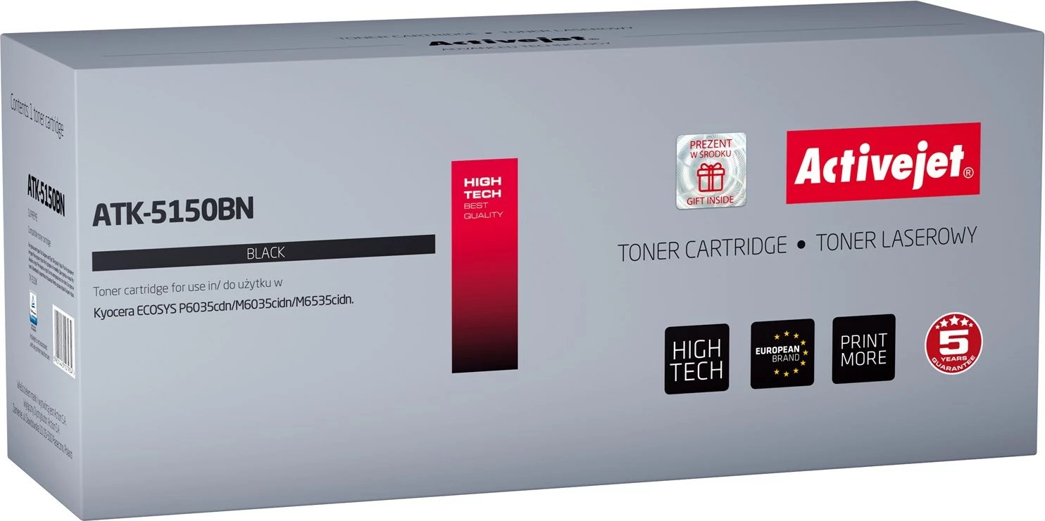 Toner zëvendësues Activejet ATK-5150BN për printerët Kyocera, 1200 faqe, i zi
