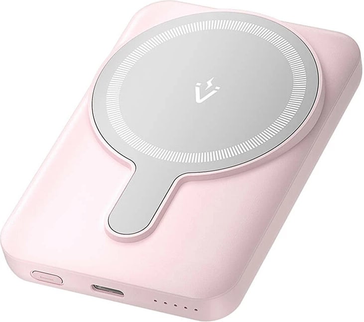 Powerbank Vention FHSP0, 5000mAh, 20W, wireless magnetik, rozë