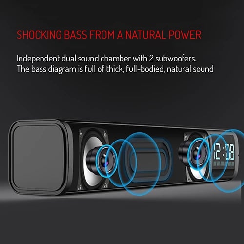 Altoparlant me orë zgjimi, Adler AD 1191, Bluetooth 5.0, stereo 2x5W, SD/USB/AUX, bateri 1200 mAh, i zi Altoparlant me orë zgjimi, Adler AD 1191, Bluetooth 5.0, stereo 2x5W, SD/USB/AUX, bateri 1200 mAh, i zi