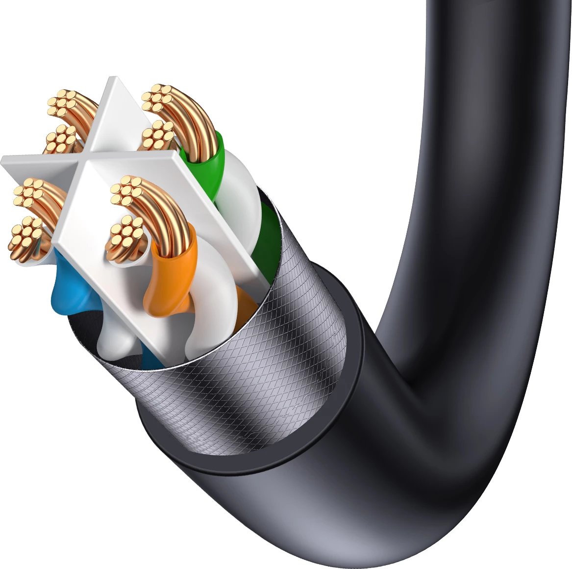 Kabllo rrjeti Baseus Speed Seven, Cat 7, RJ45, 1m, e zezë