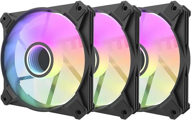 Set ventilatorë kompjuteri Darkflash INF8 3in1, 120x120, ARGB, zi
