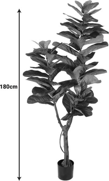 Bimë dekorative Fiddlehead I në vazo, ngjyrë e gjelbër, PP, 180cm