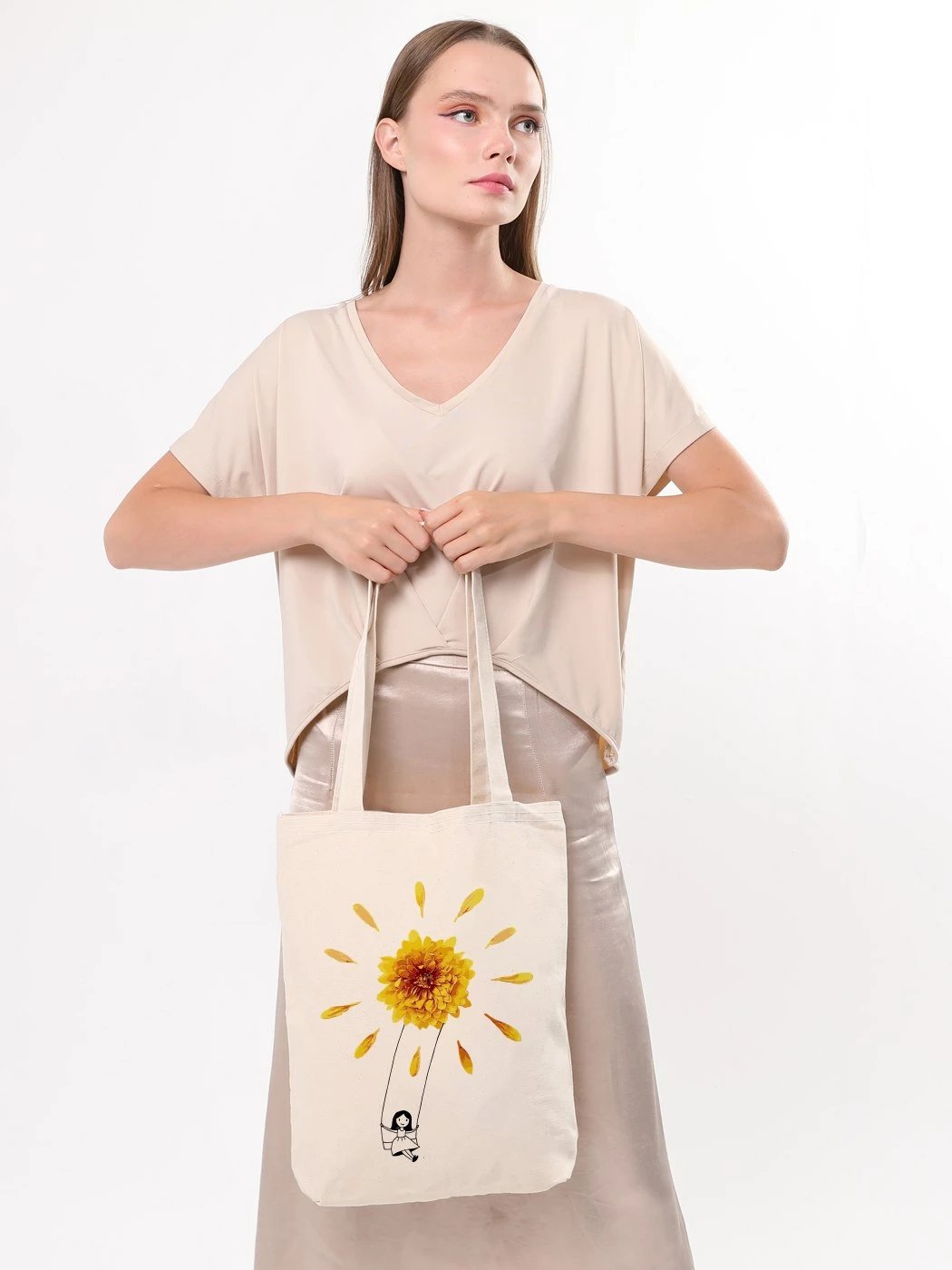 Tote bag Zoozie Bags, krem, 35x40x8cm
