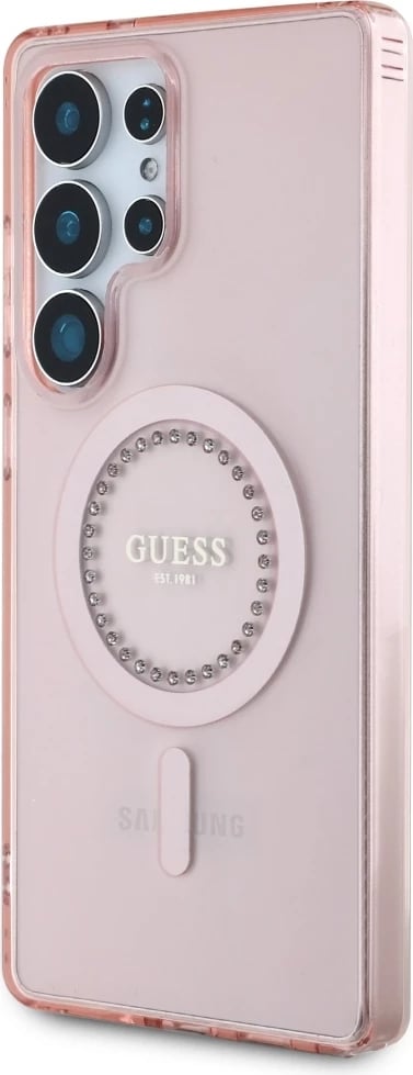 Mbështjellës Guess për Samsung Galaxy S25 Ultra, MagSafe, Rozë