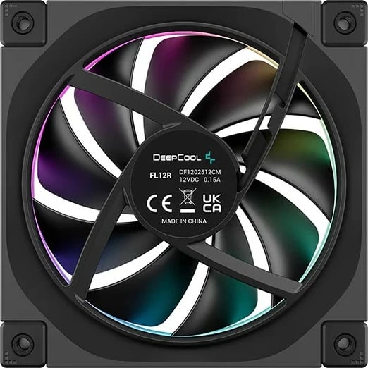 Ventilator kasë Deepcool FL12R 120mm, LED, i zi