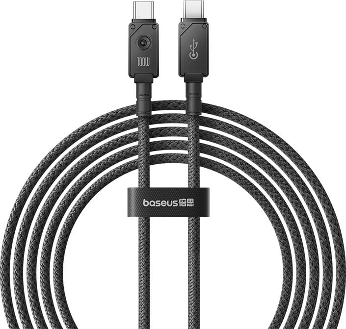 Kabllo USB C në USB C Baseus, 2 m, 100 W, Bardhë