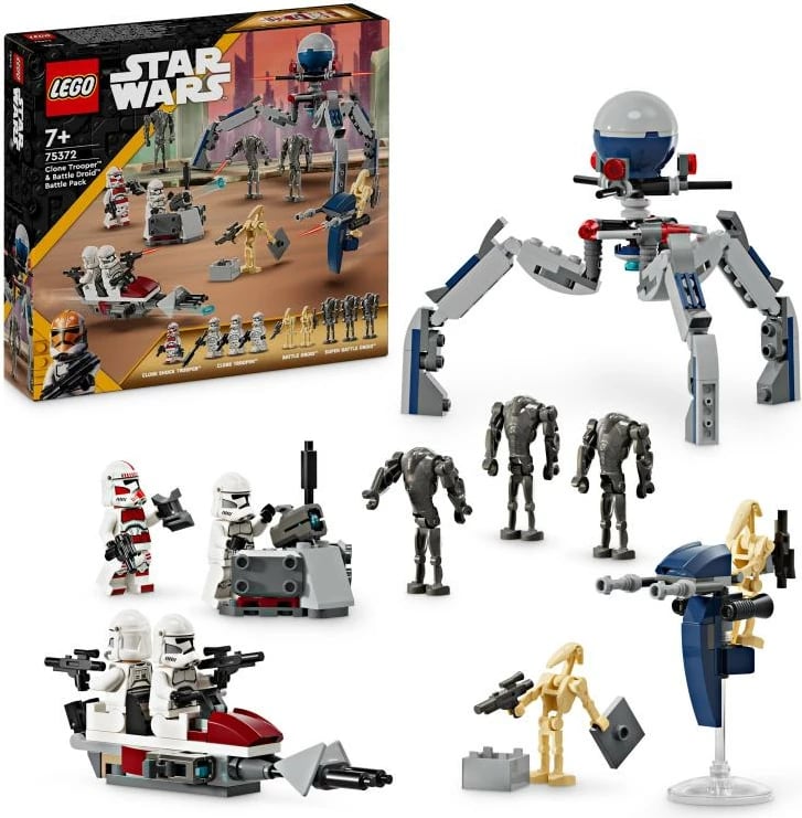 Set ndërtimi, LEGO, Star Wars Clone Trooper & Battle Droid 75372, për moshat 7+, set