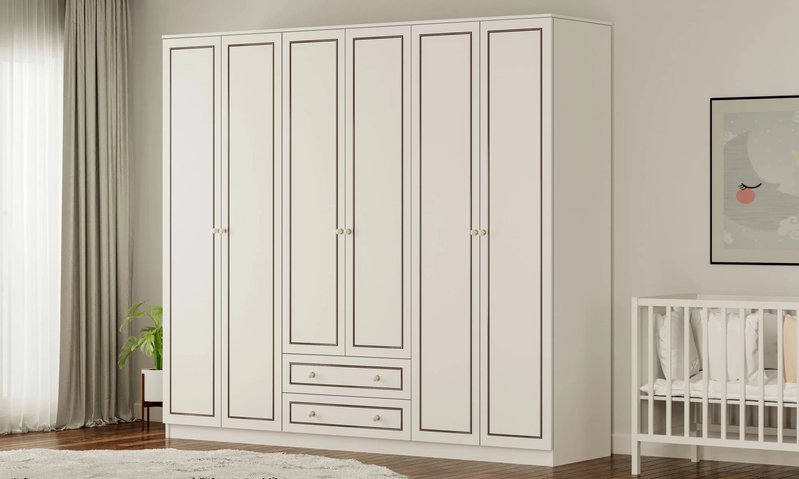 Dollap Skye Decor, Rb-094-01, ngjyrë e bardhë mat