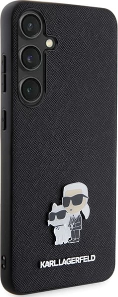 Mbështjellës Karl Lagerfeld Saffiano Karl&Choupette Pin për Samsung Galaxy S24+ S926, i zi