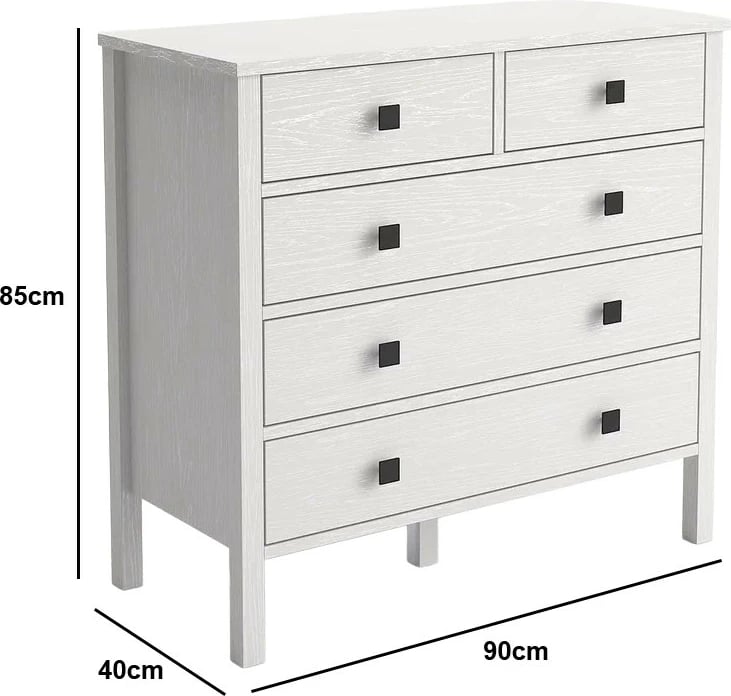 Komodë Hanah Home, FRN-10061-3, dru dhe e bardhë