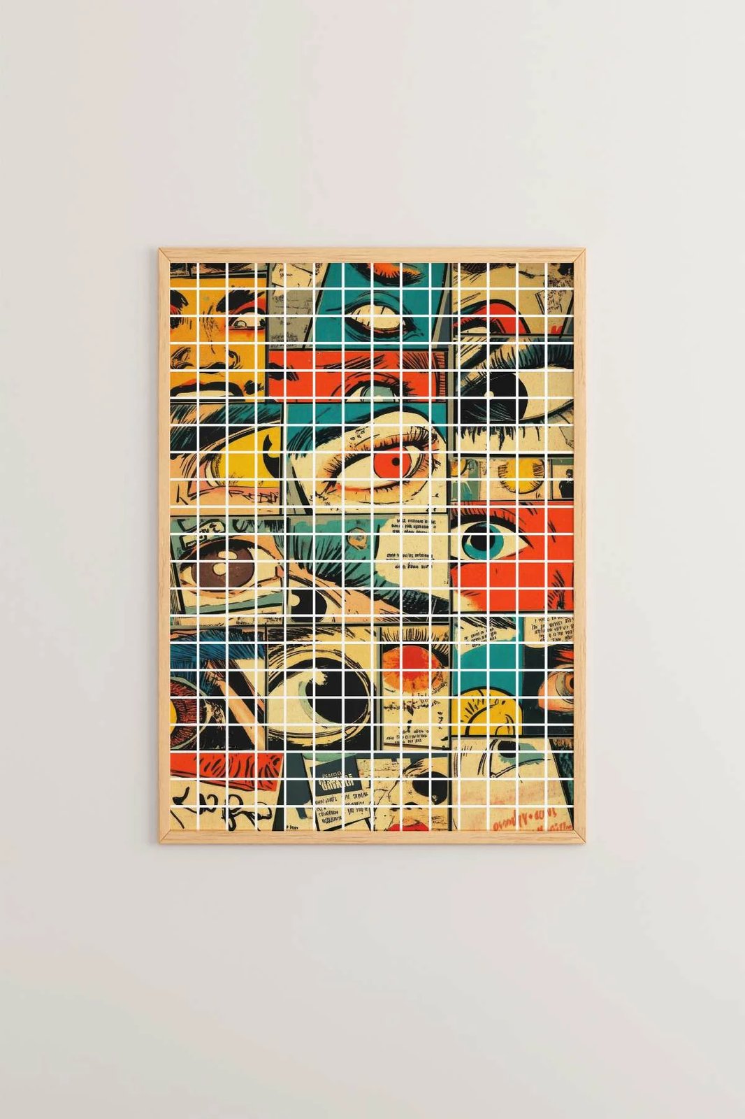 Pikturë dekorative me kornizë, Popkare5, shumëngjyrëshe, Wallity, 33x48cm