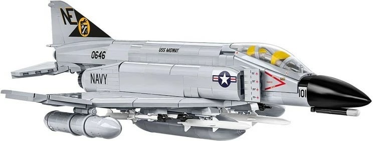 Set blloqesh Cobi Klocki Armed Force F-4 Phantom II, 703 pjesë, gri