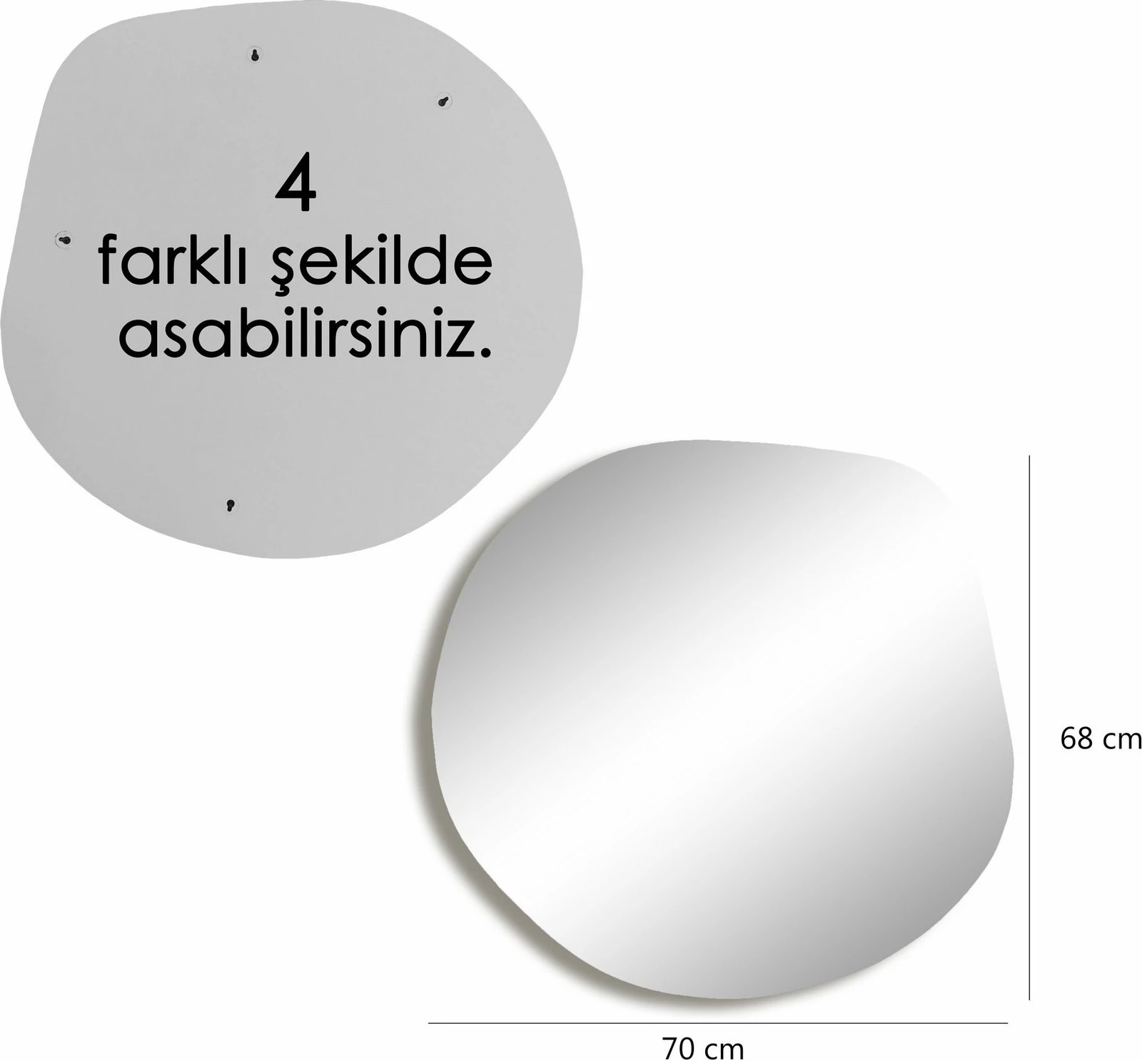 Pasqyrë Hanah Home, Asso, ngjyrë ari, 70x67cm