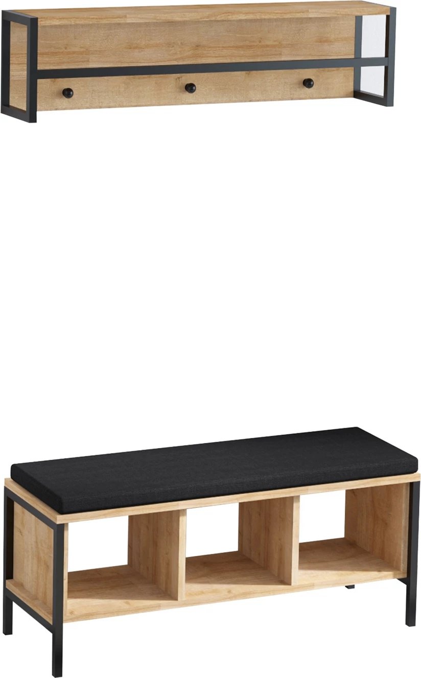 Stendë për korridor Shana, ngjyrë lis dhe e zezë