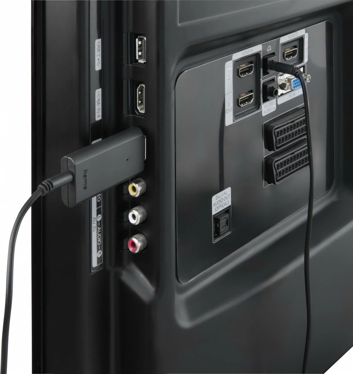 Kufje pa tela, Hama, 221847, over-ear 2.4 GHz me USB dongle, Bluetooth 2.0, me mikrofon, e zezë