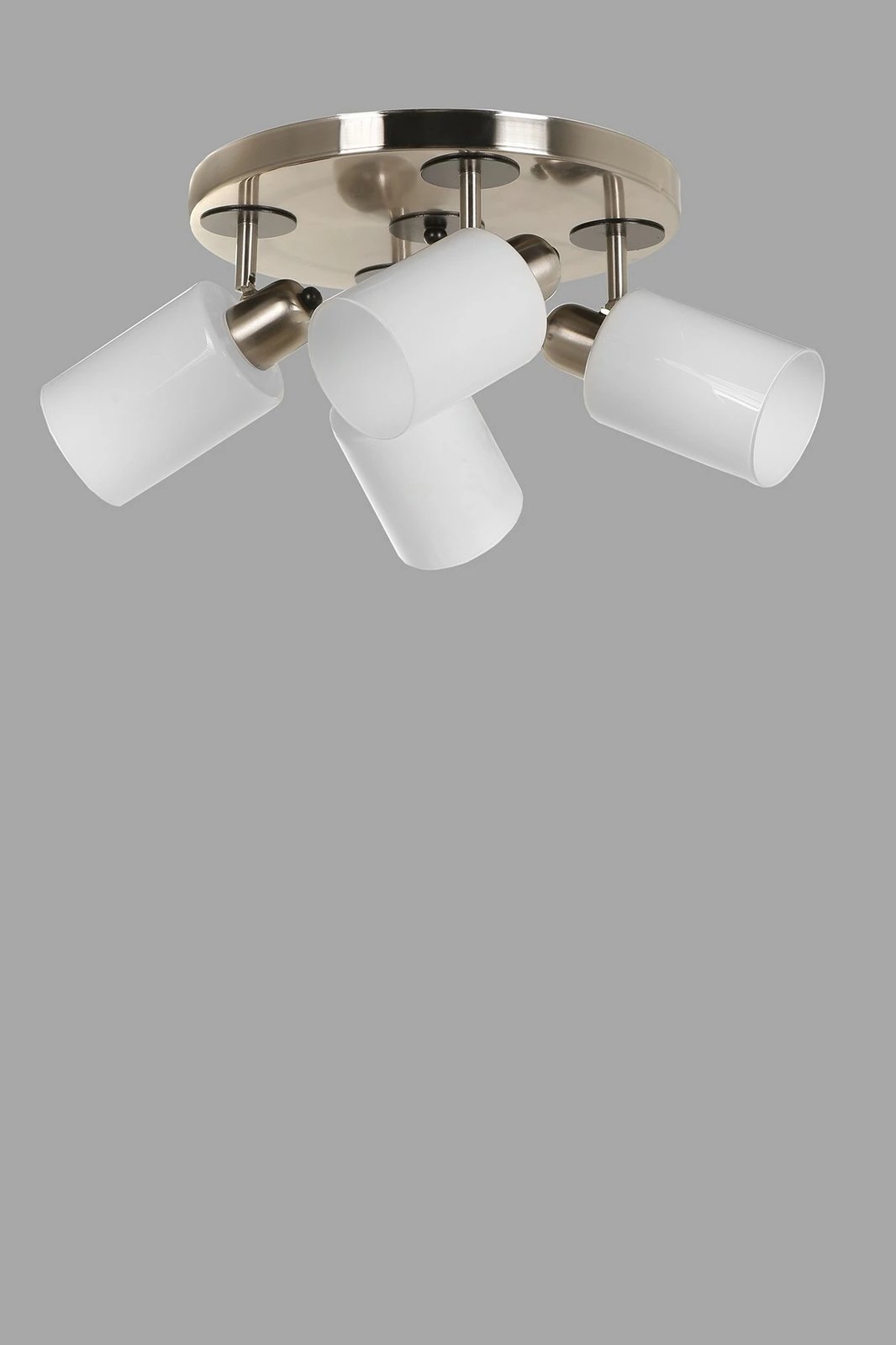 Llambë tavani Opviq Nomi 4 vendesh, metal krom mat, gotë e bardhë