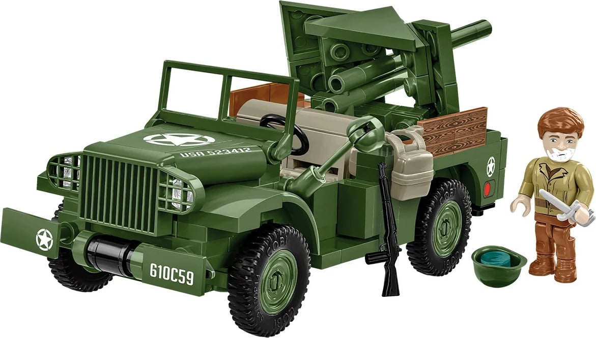 Set lodrash ndërtimi Cobi Klocki 3116, 37mm GMC M6 Fargo, 230 pjesë, Jeshile