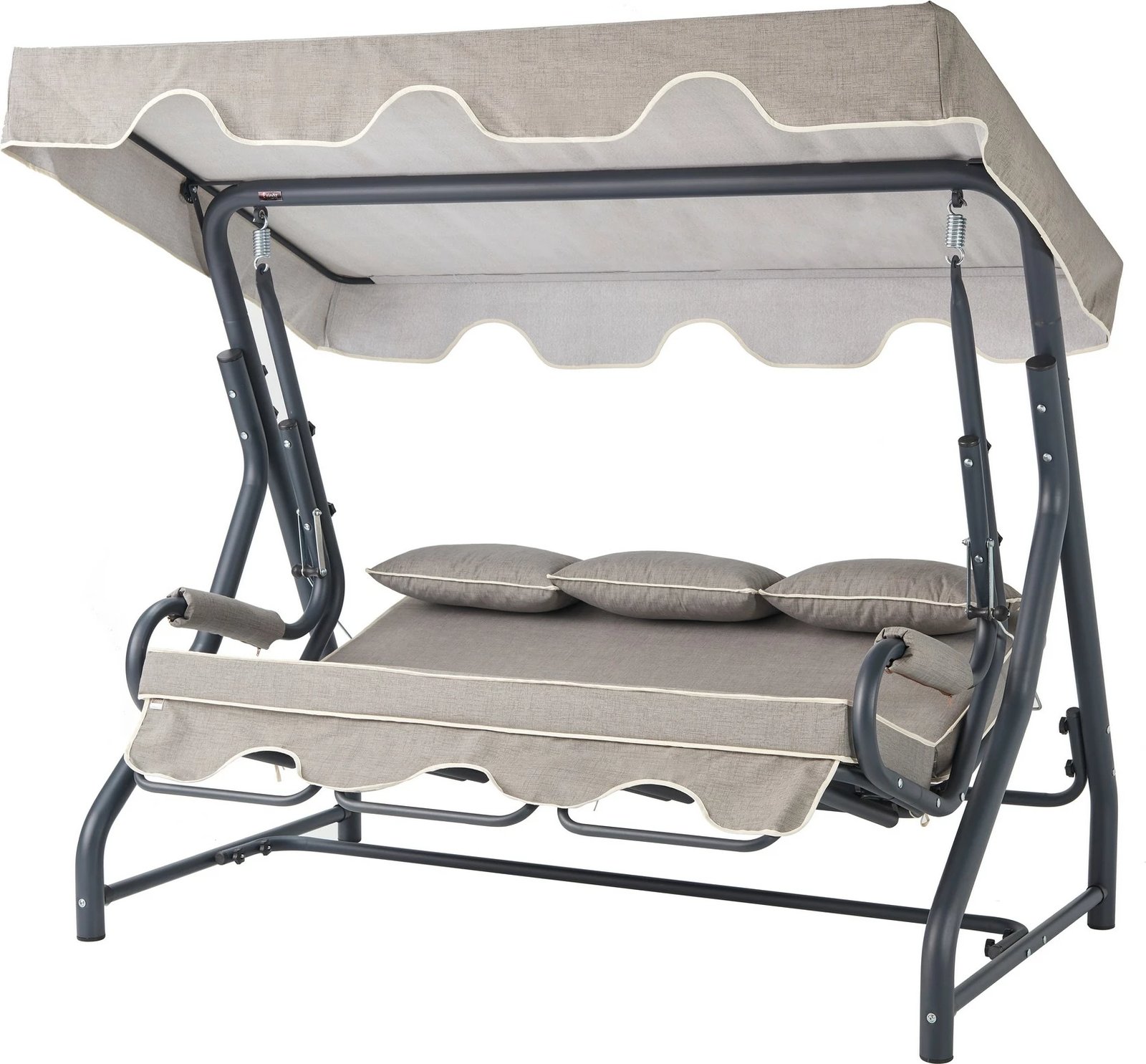 Karrige lëkundëse treshe për kopsht, Skye Decor, ngjyrë antracit-gri