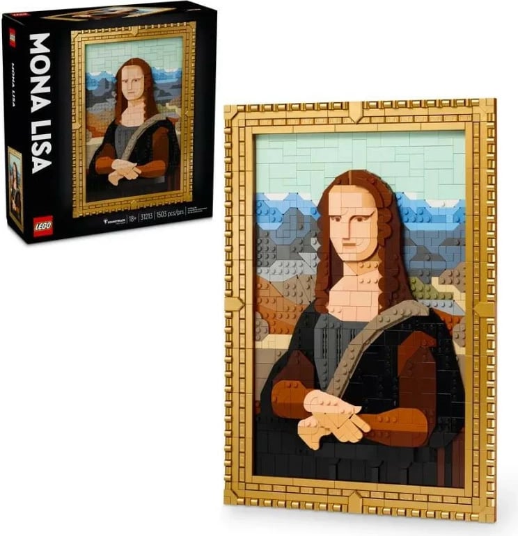 Set LEGO Art Mona Lisa 31213, 1503 pjesë, për të rritur, me kornizë të artë