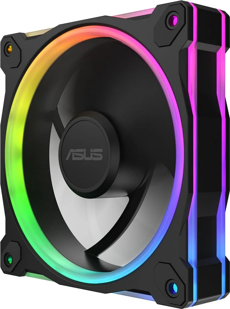 Set ventilatorë kasë ASUS Prime MR120 Fan ARGB Reverse, 12 cm, 3 copë, Zi