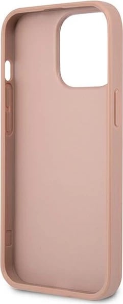 Mbështjellës Guess SaffianoTriangle Logo për iPhone 14 Pro 6.1", Rozë