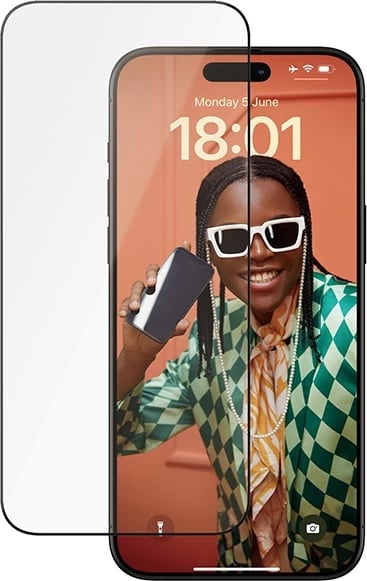 Mbrojtës ekrani qeramik PanzerGlass për iPhone 15 Pro Max, me kornizë pozicionimi