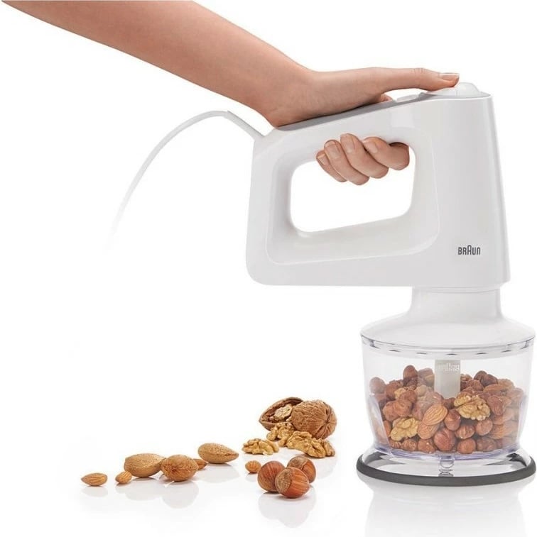 Mikser dore Braun HM 3135 WH, 500W, 5 shpejtësi, 0.6L, 0.5L, gri/bardhë