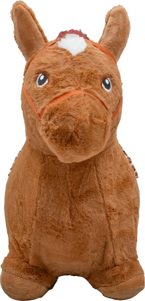 kalë kërcyes pelush me fryrje, Baby Mix, Brown Horse, me modul tingulli, set me pompë dhe bateri, ngarkesë max 80 kg, kafe