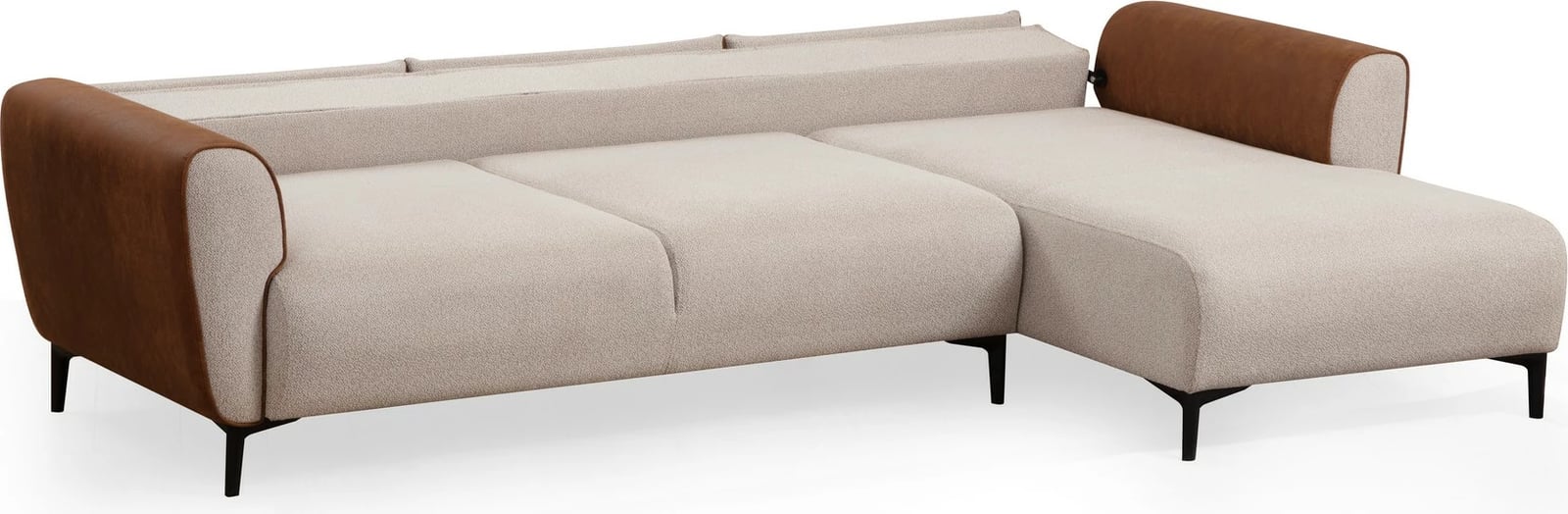 Kënd-sofë krevati Atelier del Sofa, anë e djathtë, bezhë, kanelle