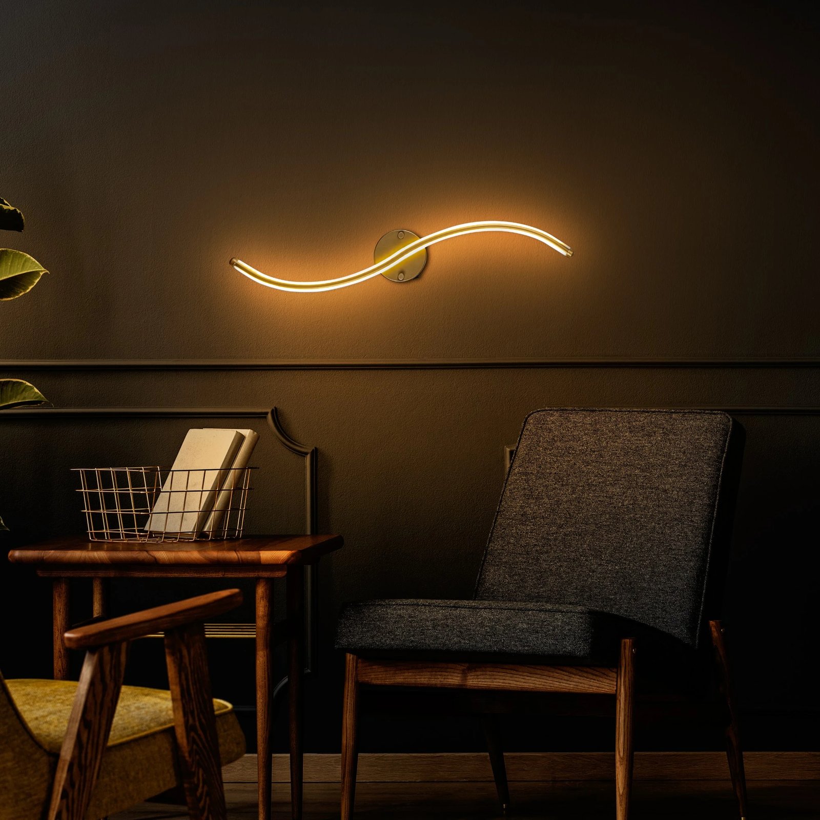 Llambë muri Opviq, Yılan, ngjyrë ari, 67x10x5 cm